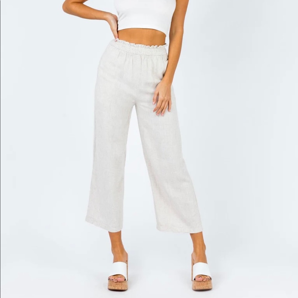 Princess Polly beige zena pants US 4
